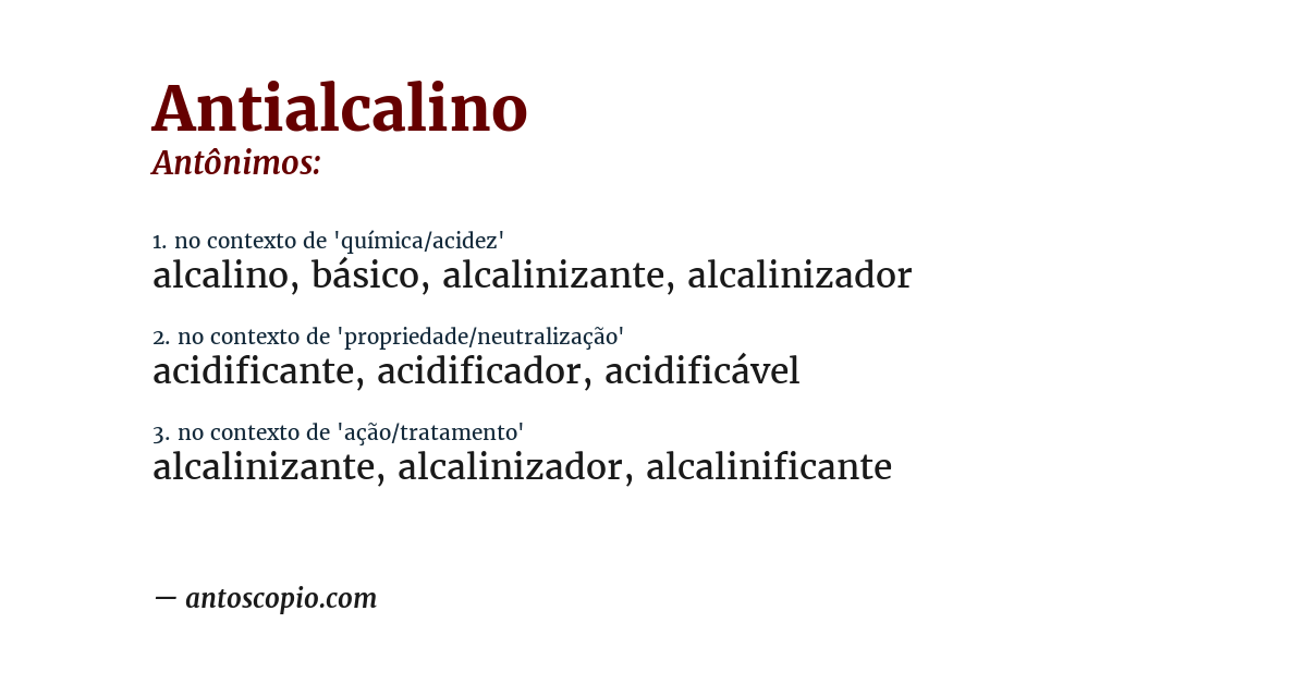 Antônimo de antialcalino