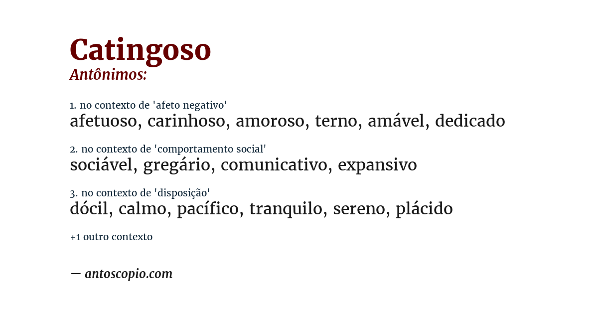 Antônimo de catingoso