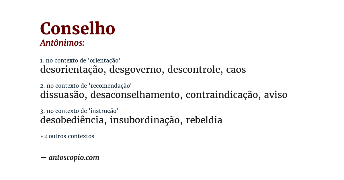 Antônimo de conselho