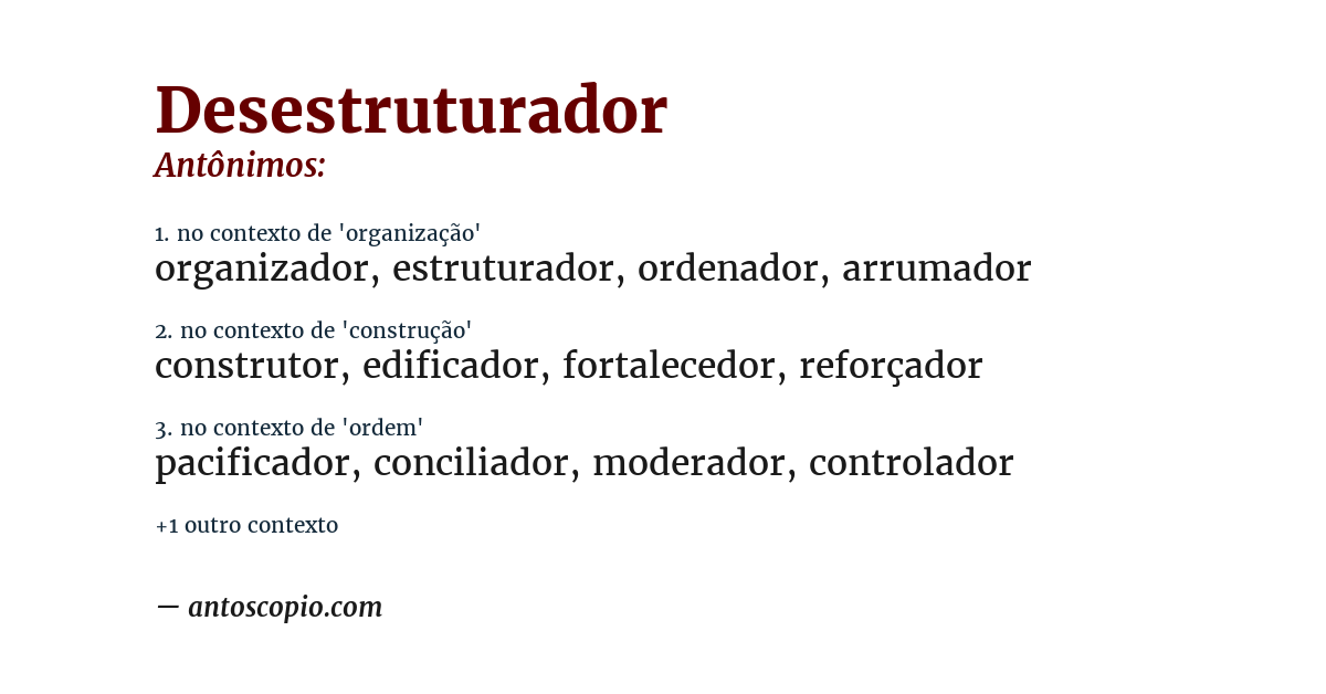 Antônimo de desestruturador