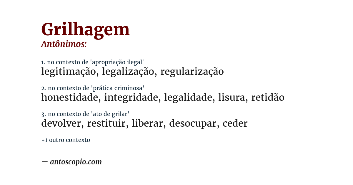 Antônimo de grilhagem