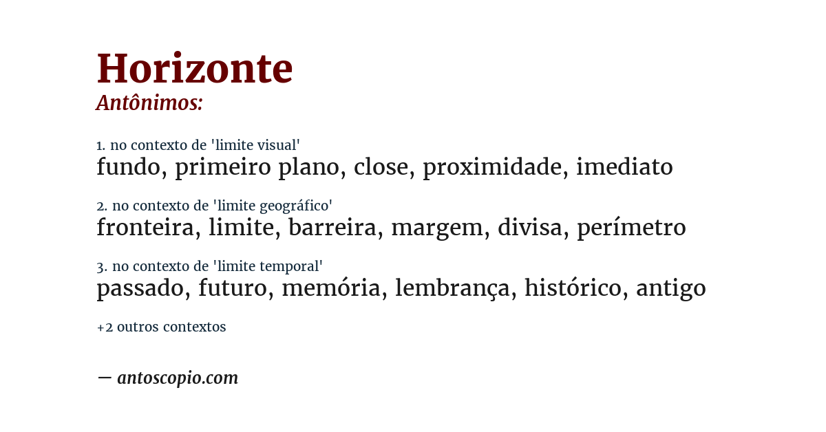 Antônimo de horizonte