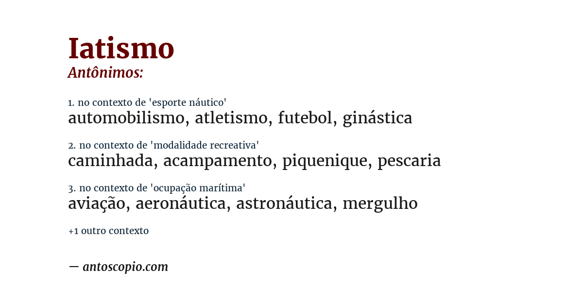 Antônimo de iatismo