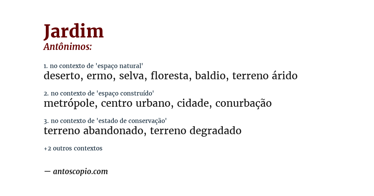 Antônimo de jardim