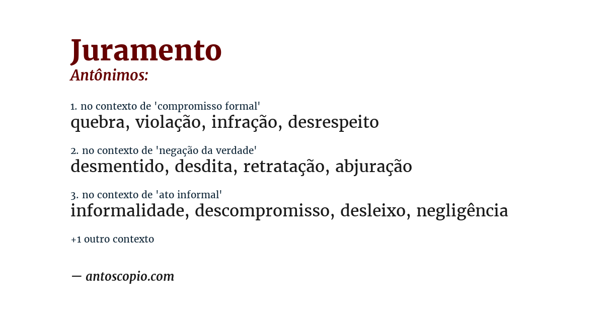 Antônimo de juramento