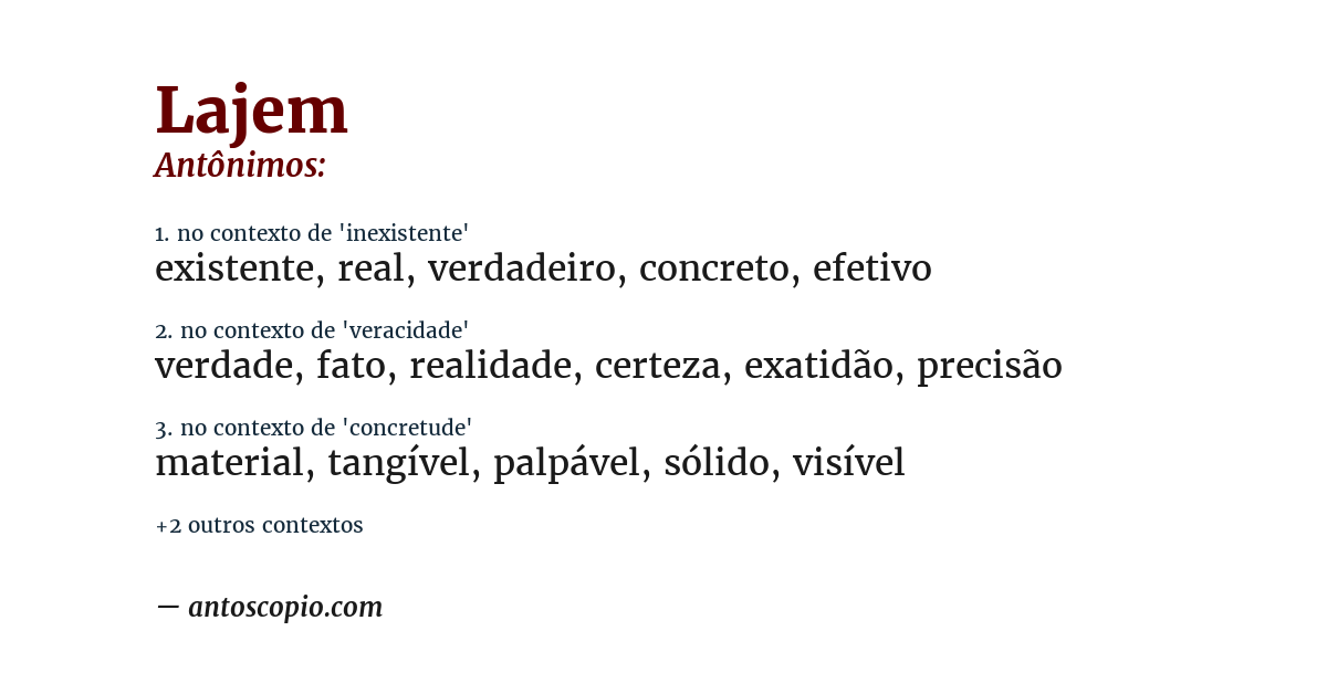 Antônimo de lajem