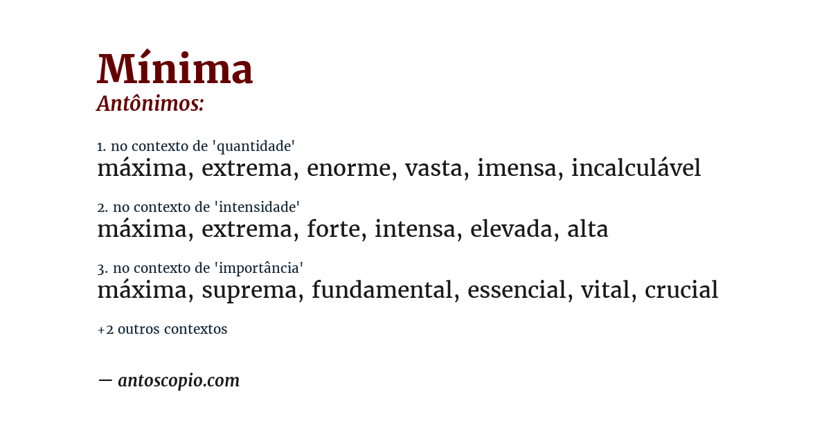 Antônimo de mínima