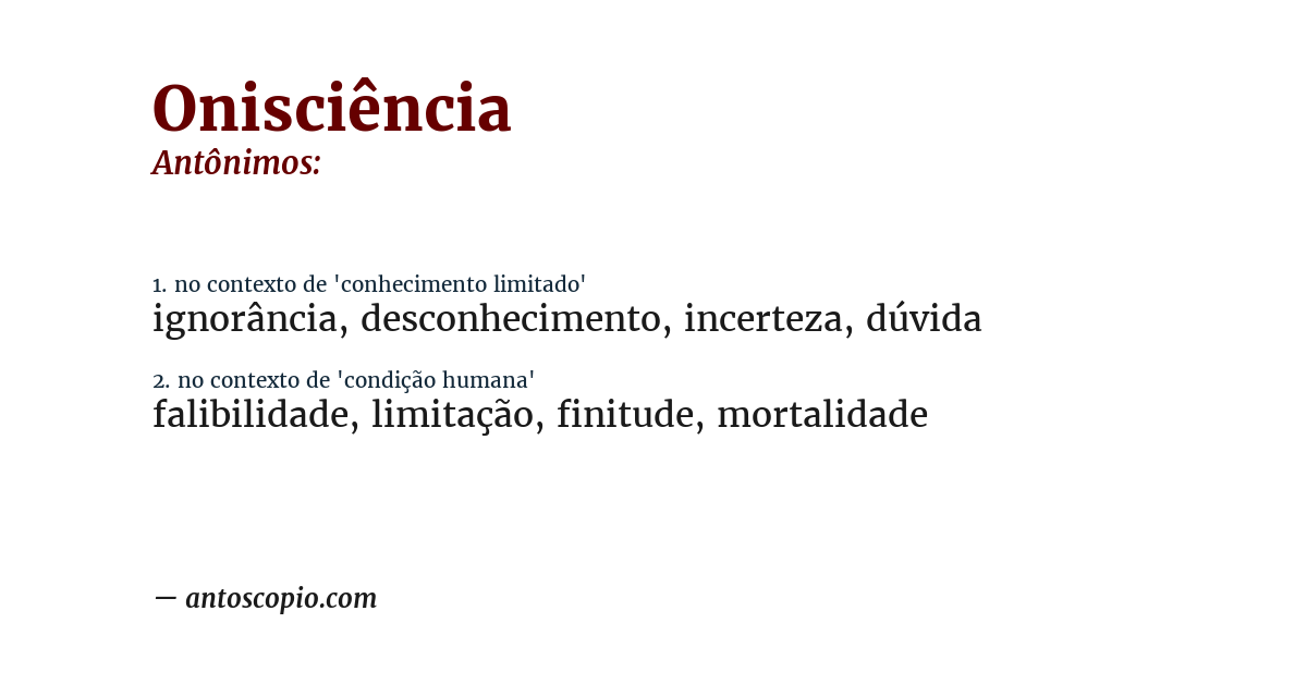 Antônimo de onisciência