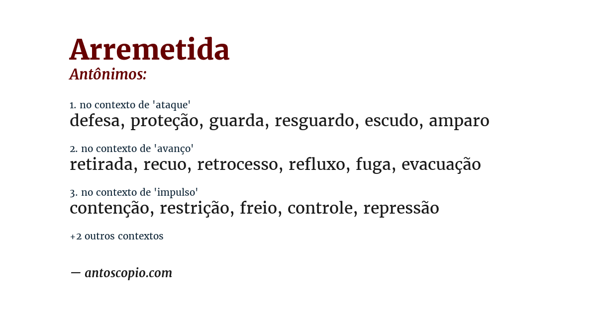 Antônimo de arremetida