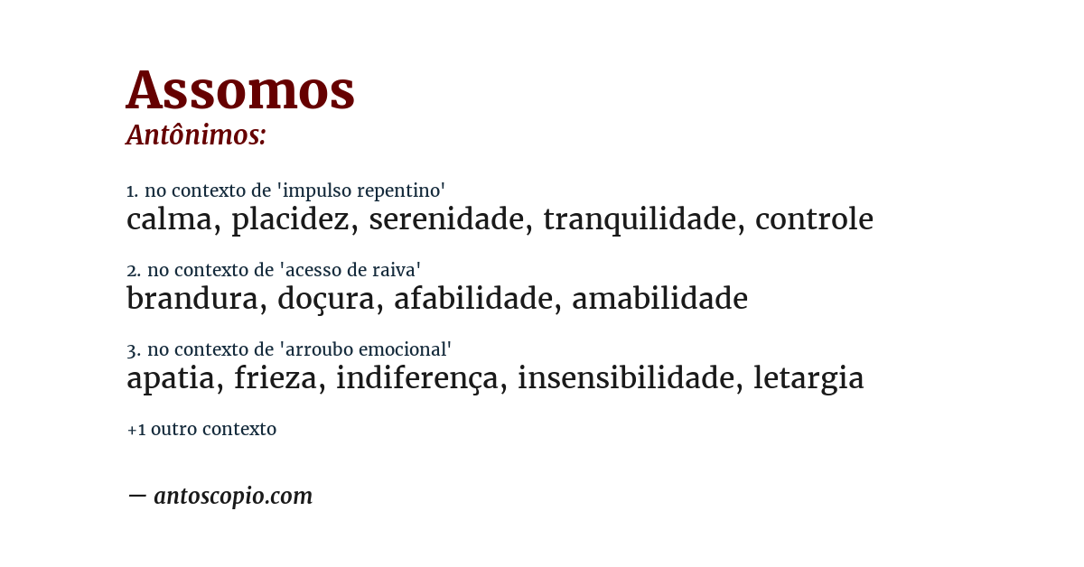 Antônimo de assomos