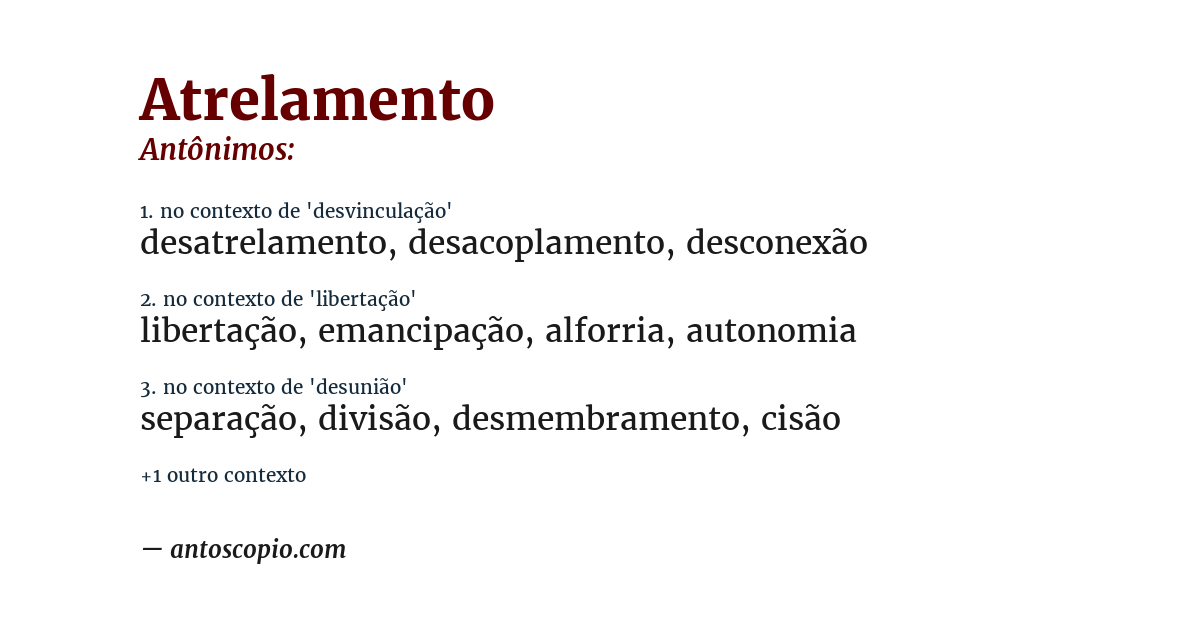Antônimo de atrelamento