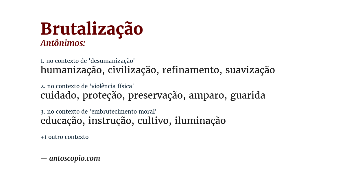 Antônimo de brutalização