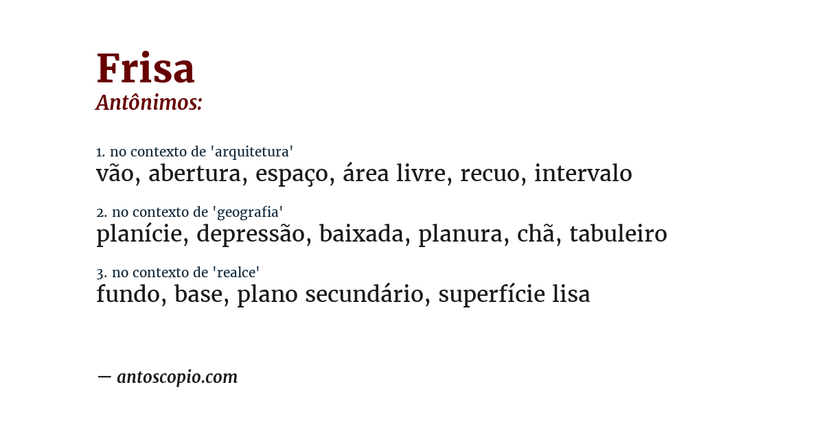 Antônimo de frisa