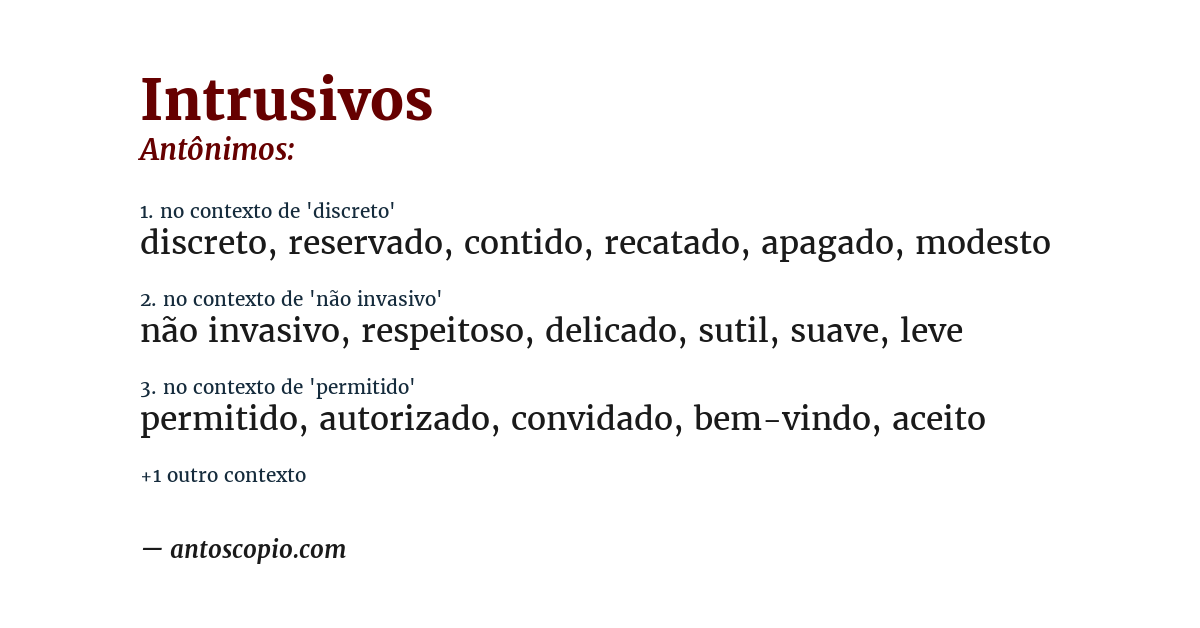 Antônimo de intrusivos