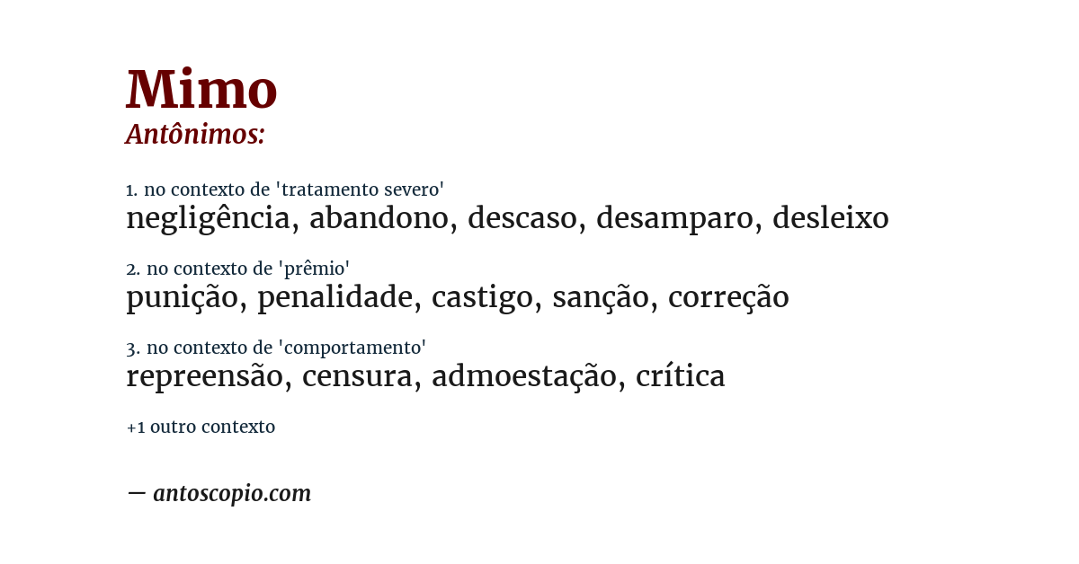 Antônimo de mimo