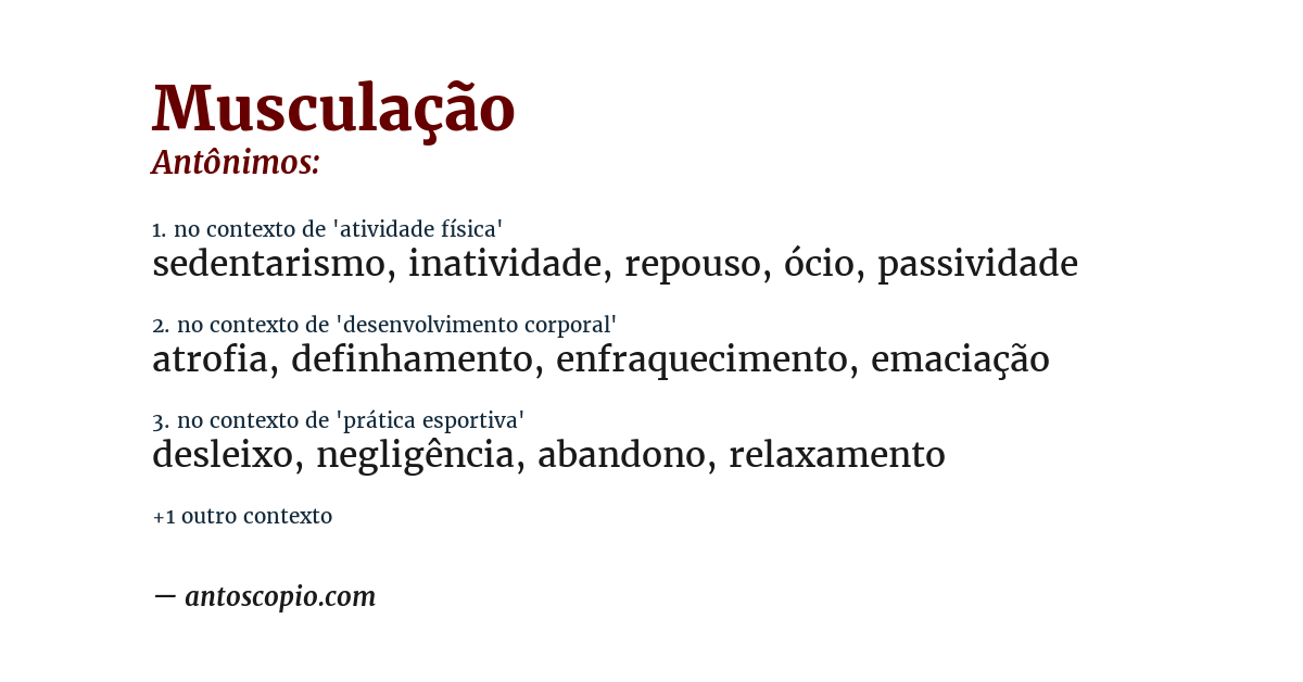 Antônimo de musculação