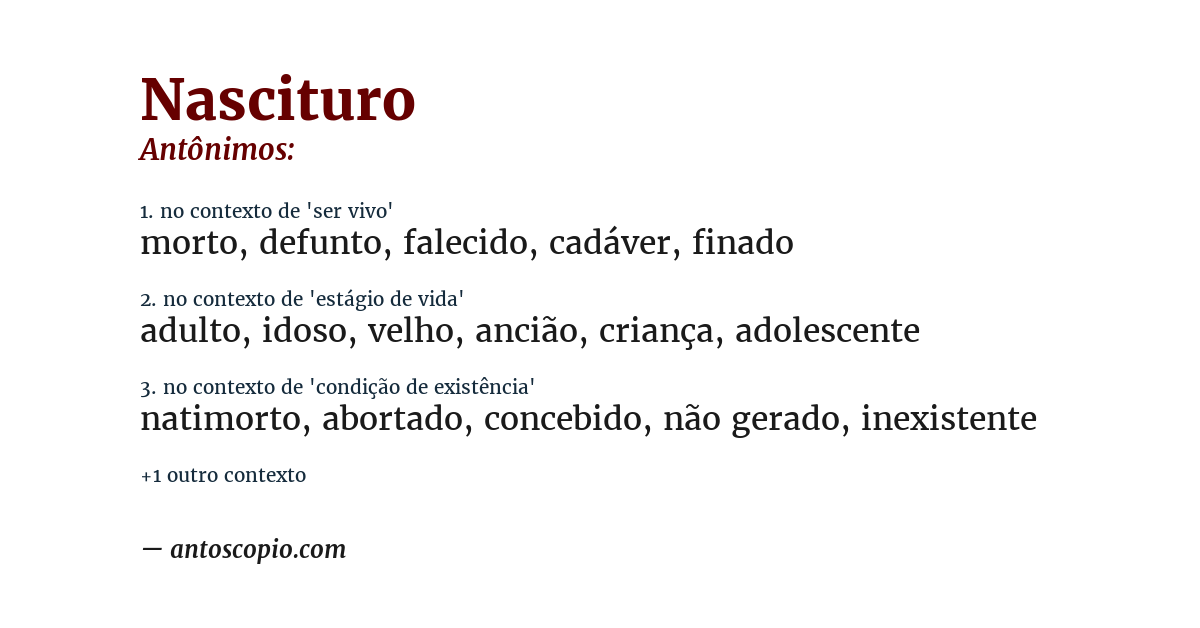 Antônimo de nascituro