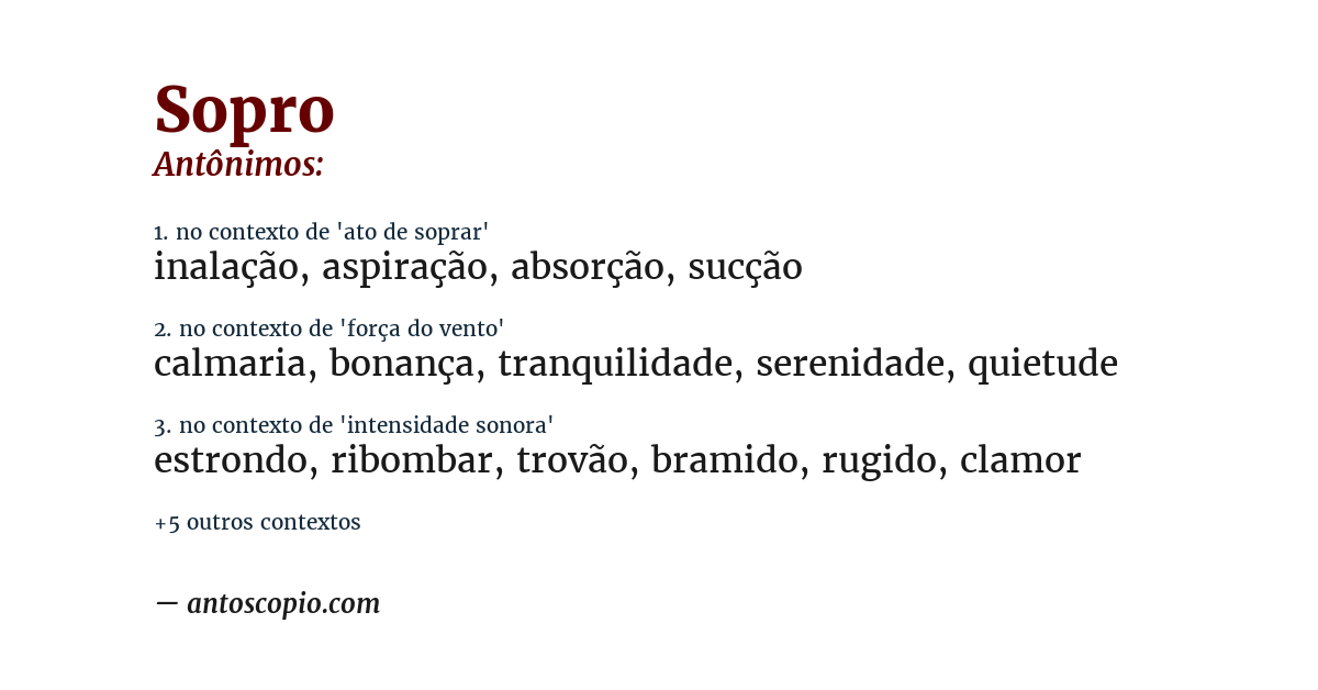 Antônimo de sopro