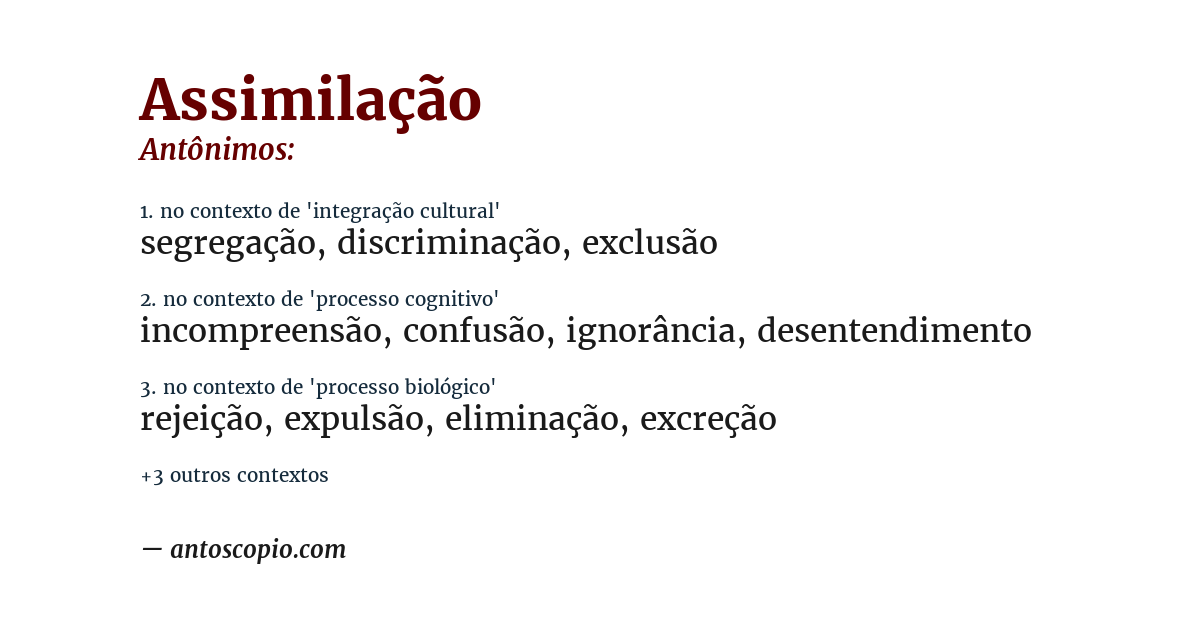Antônimo de assimilação