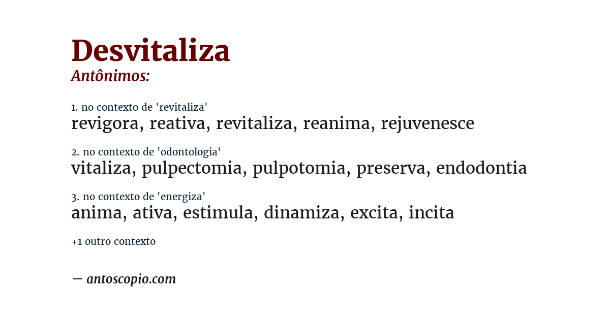 Antônimo de desvitaliza