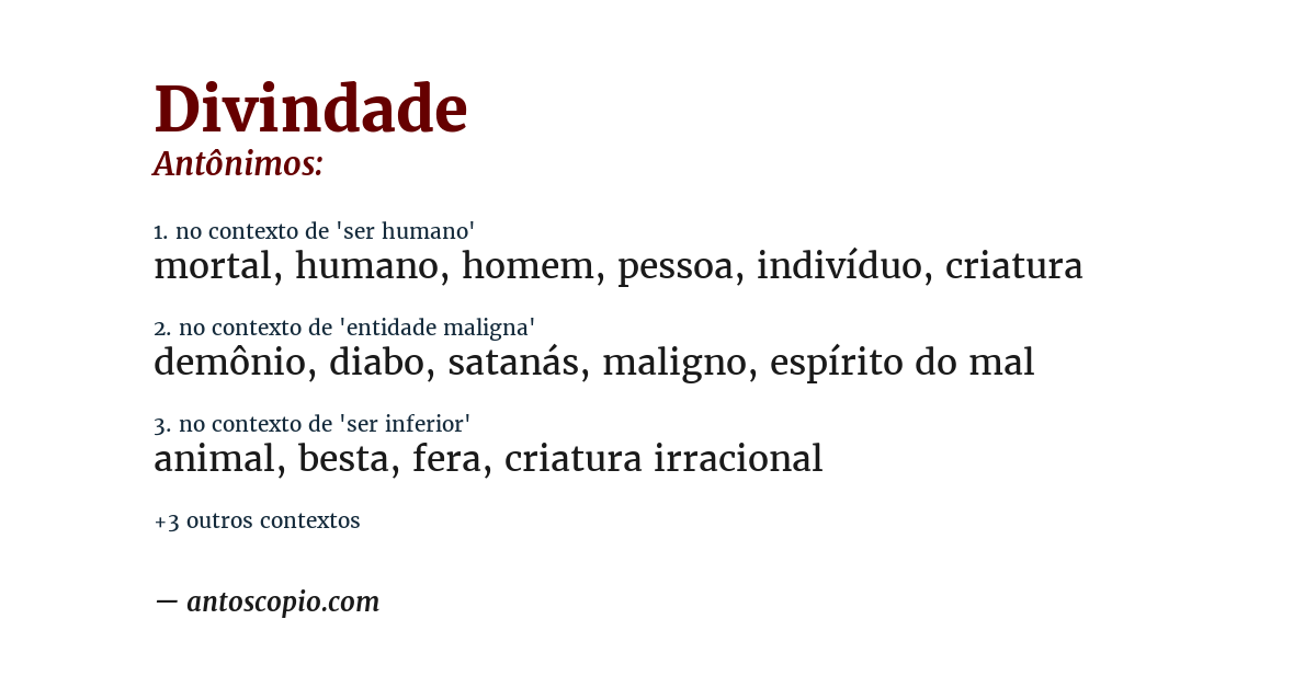 Antônimo de divindade