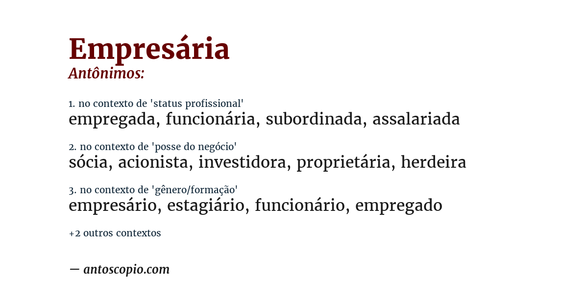 Antônimo de empresária