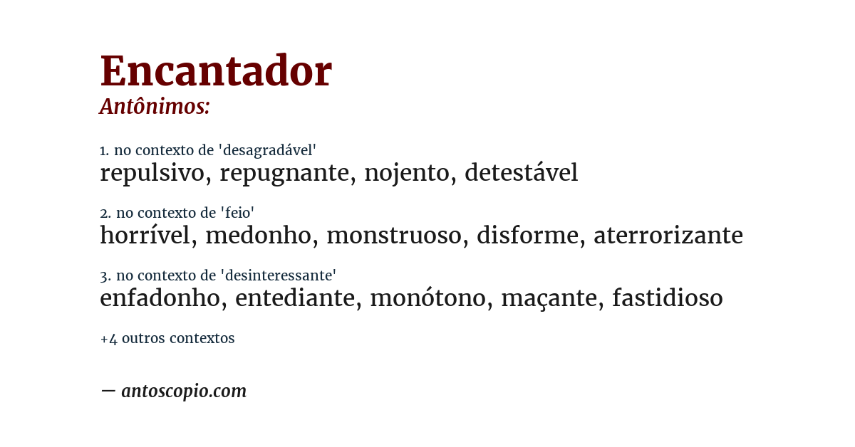 Antônimo de encantador