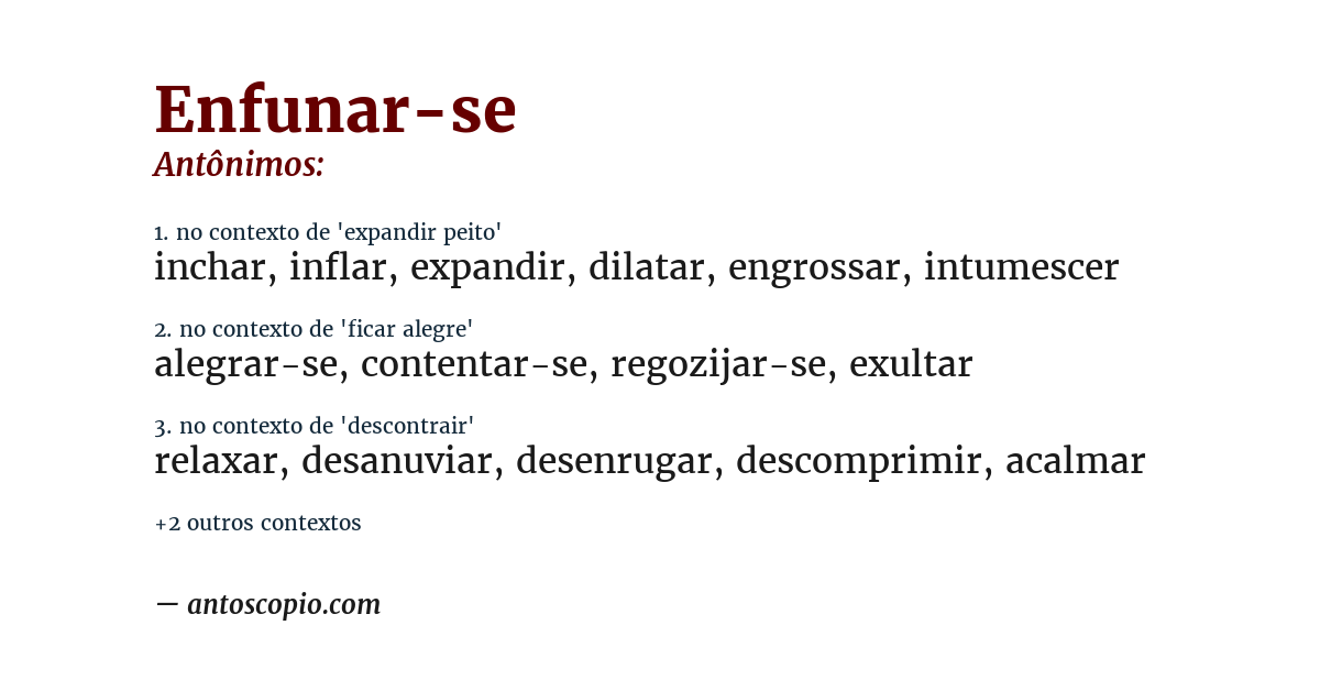 Antônimo de enfunar-se