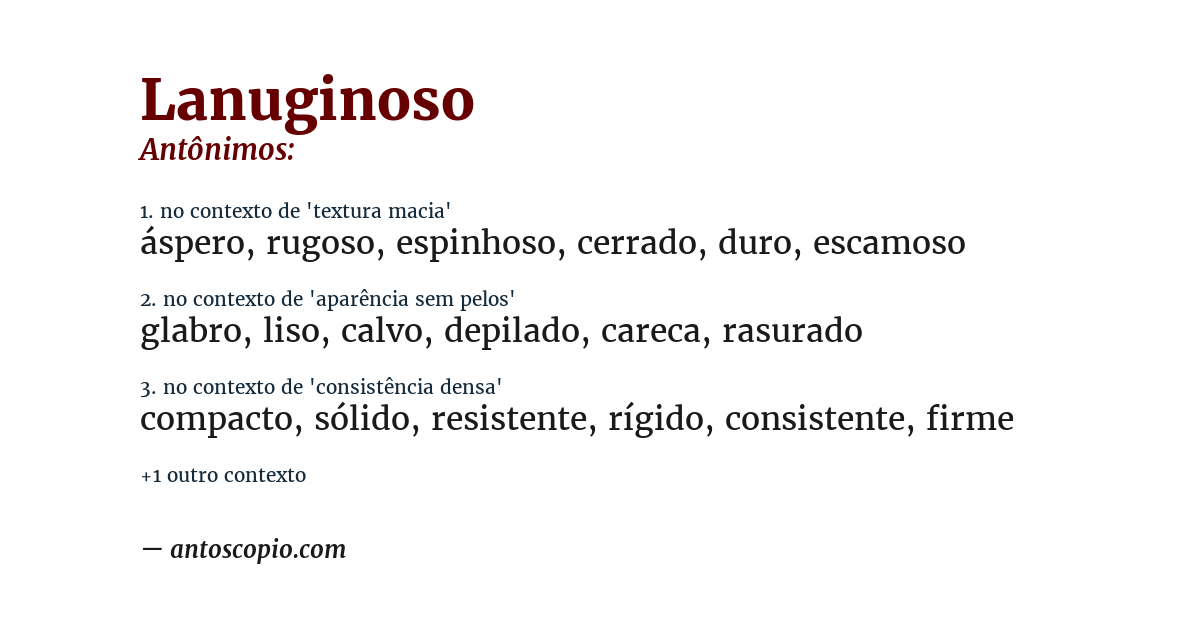 Antônimo de lanuginoso