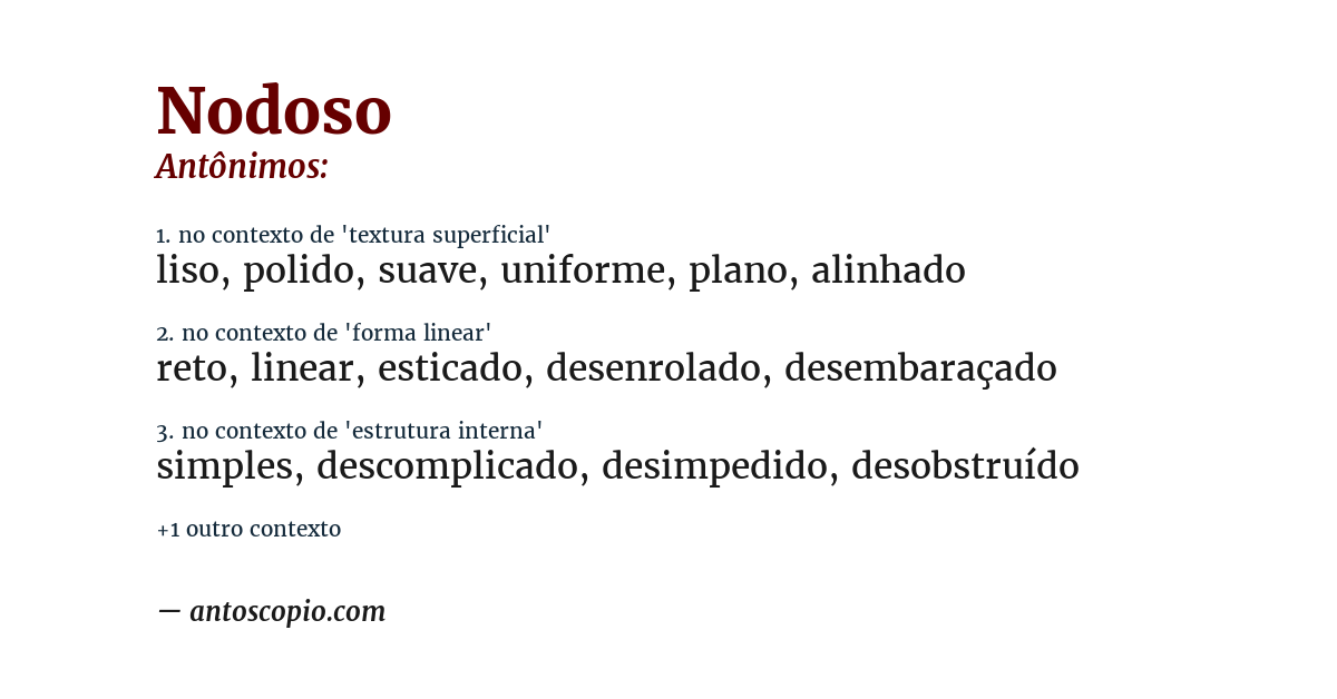 Antônimo de nodoso