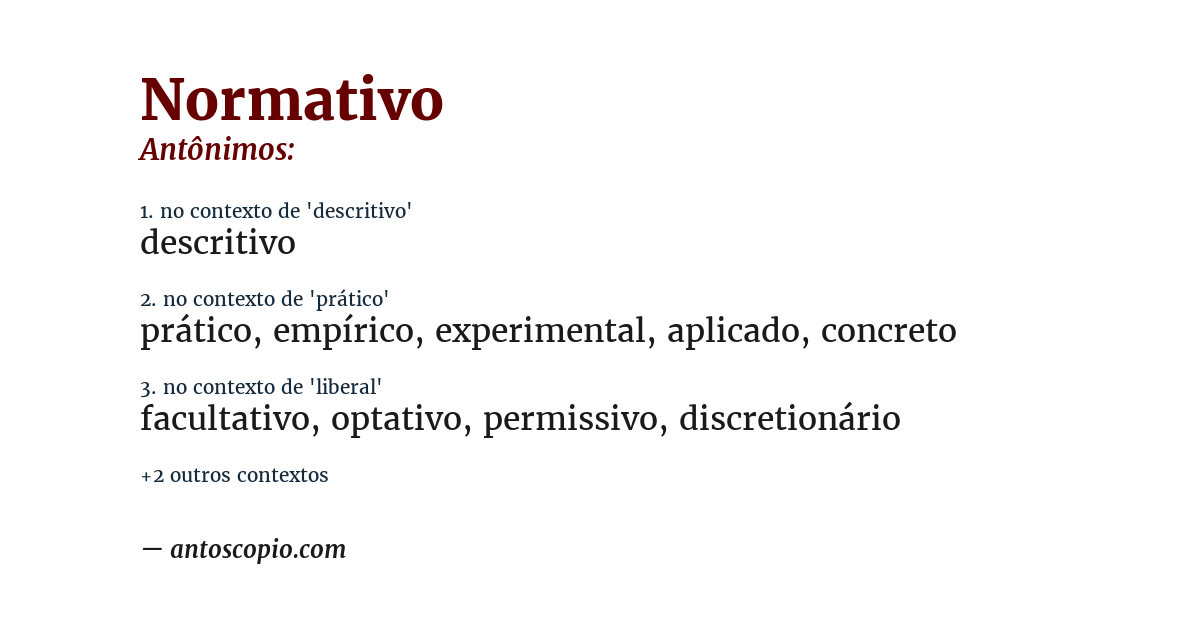 Antônimo de normativo