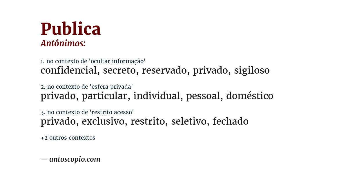Antônimo de publica