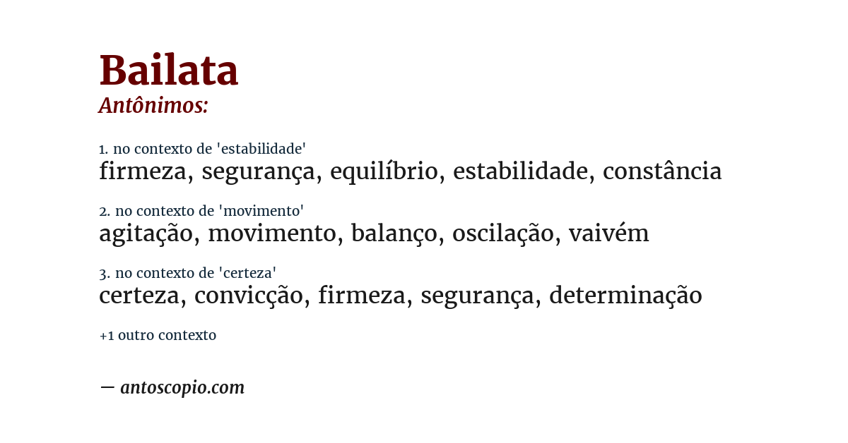 Antônimo de bailata