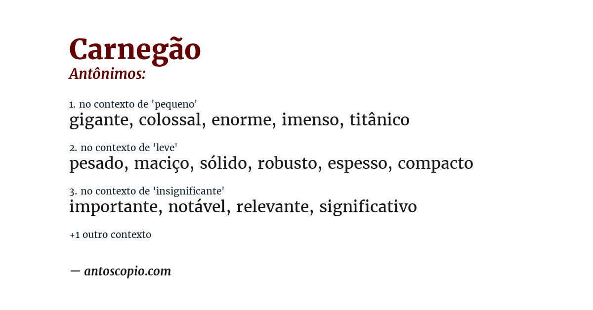 Antônimo de carnegão