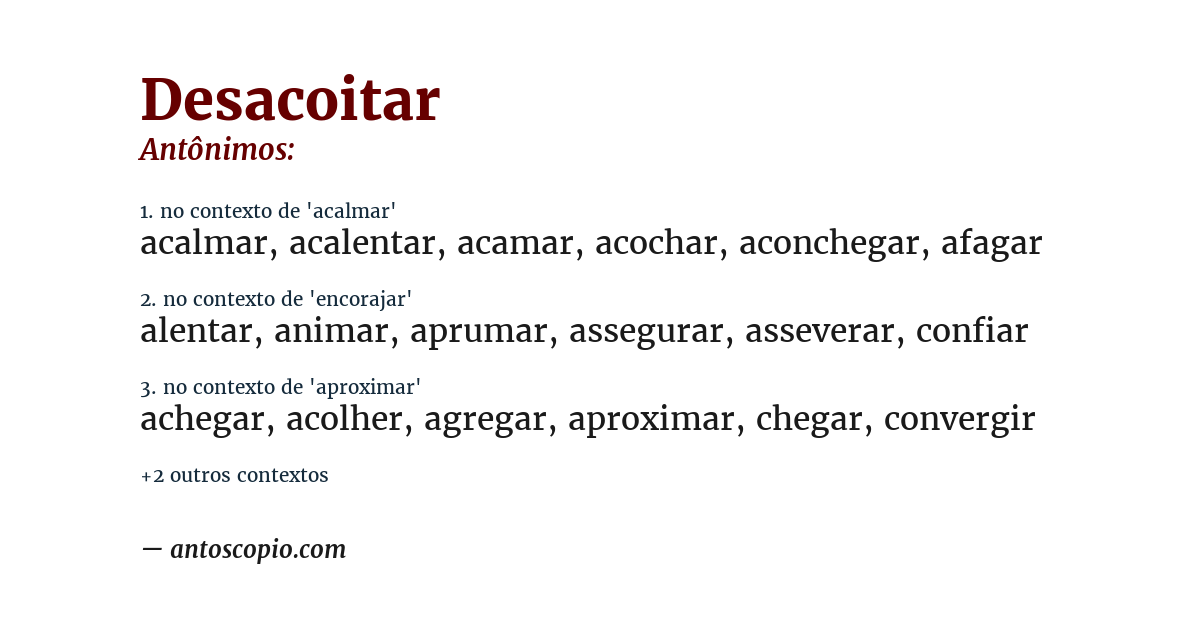 Antônimo de desacoitar