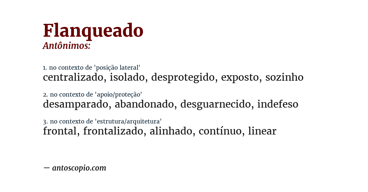 Antônimo de flanqueado