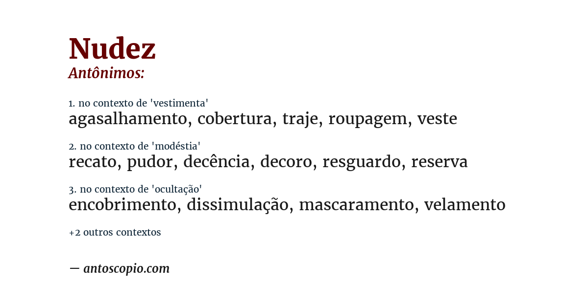 Antônimo de nudez
