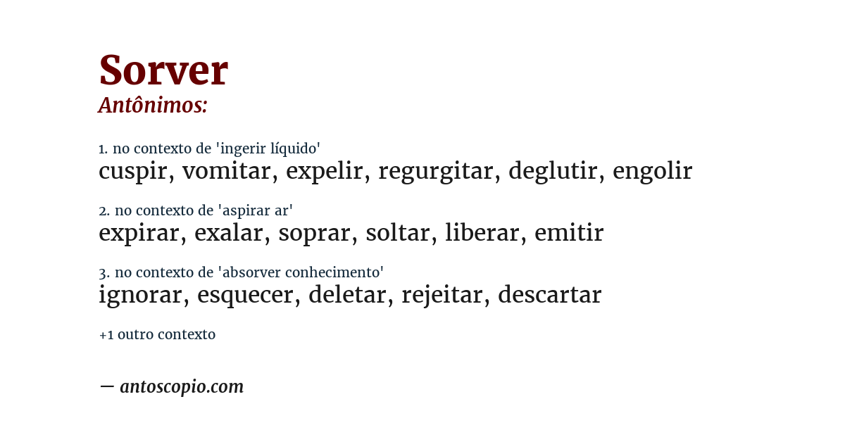 Antônimo de sorver