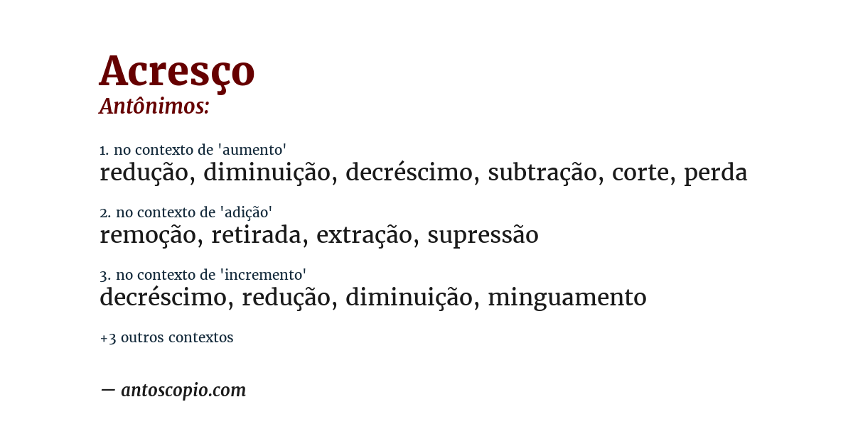 Antônimo de acresço