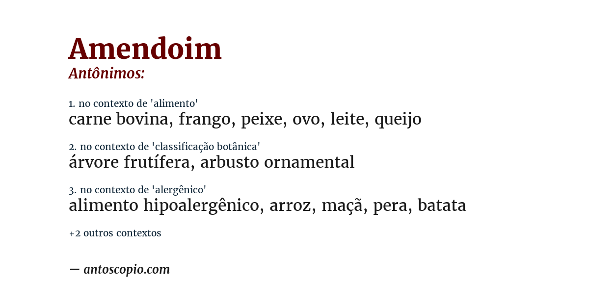 Antônimo de amendoim