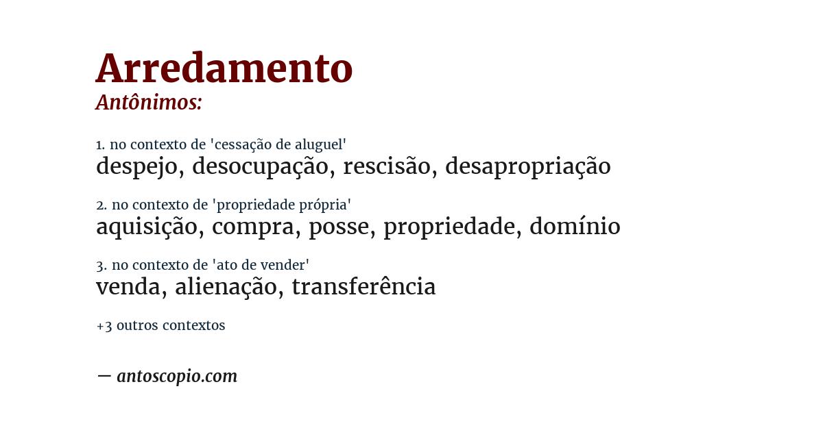 Antônimo de arredamento