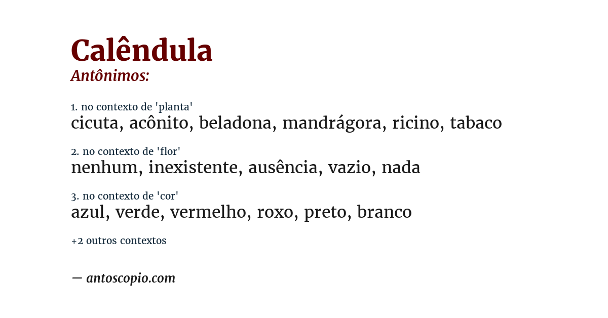 Antônimo de calêndula