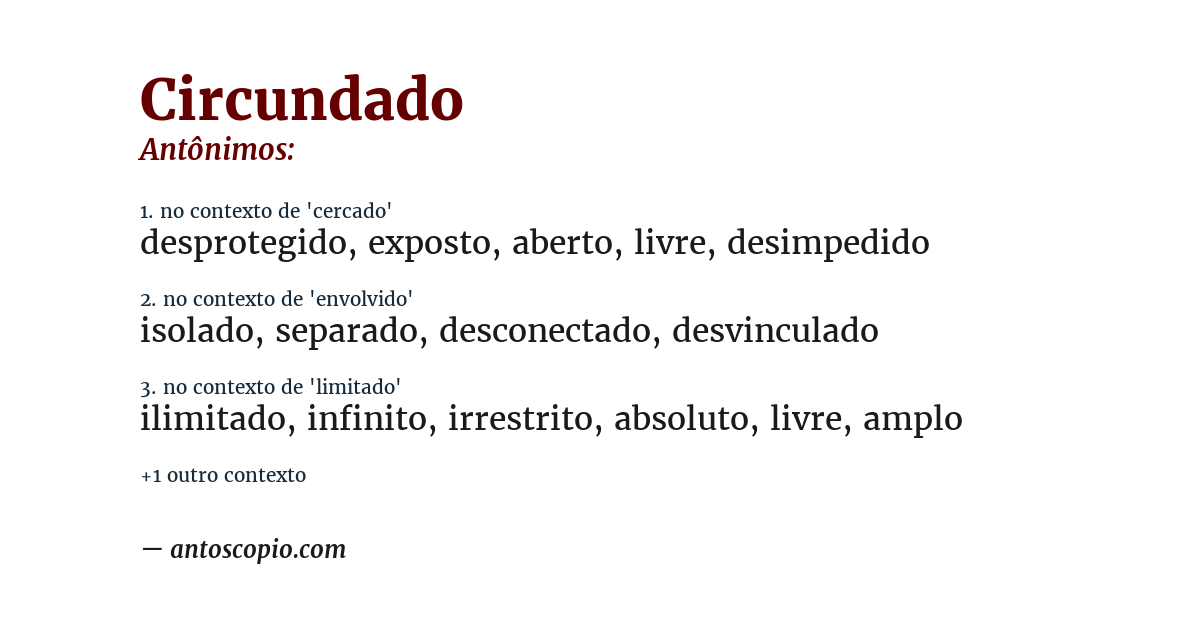 Antônimo de circundado