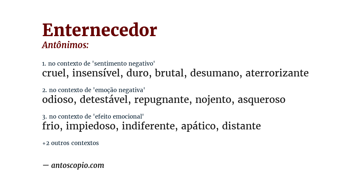 Antônimo de enternecedor