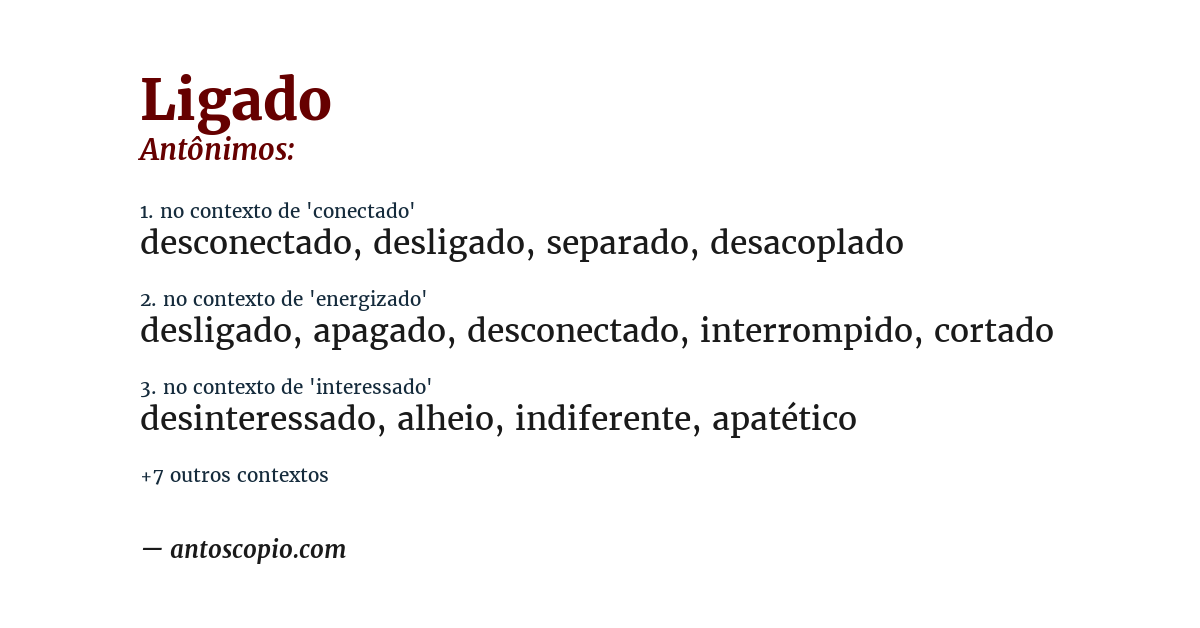 Antônimo de ligado