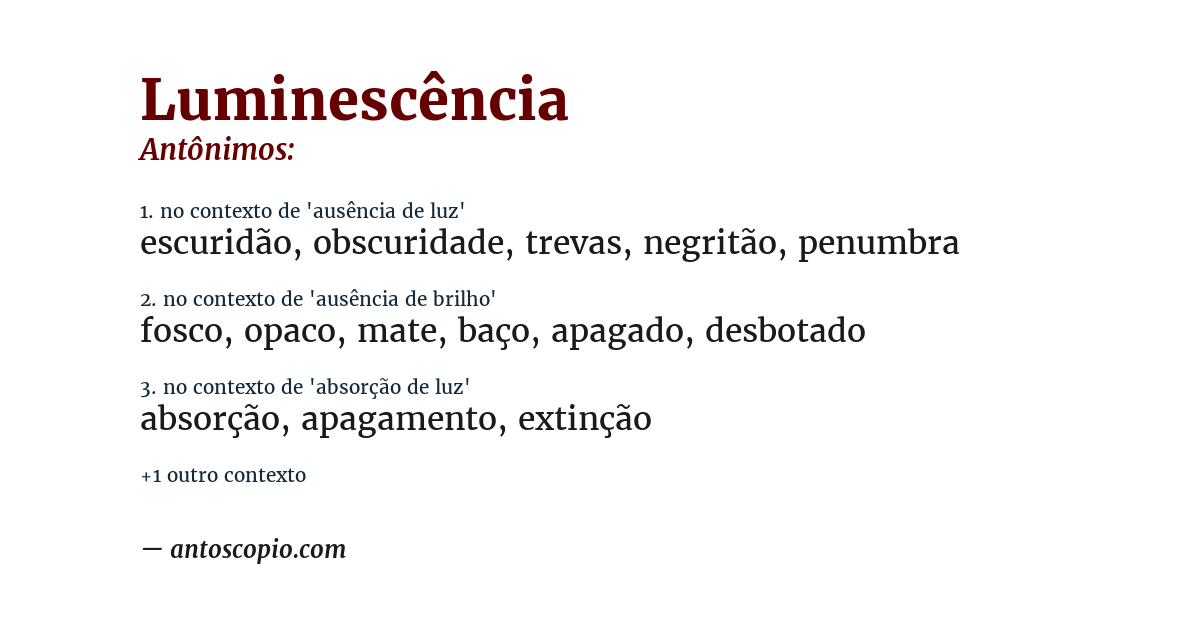 Antônimo de luminescência
