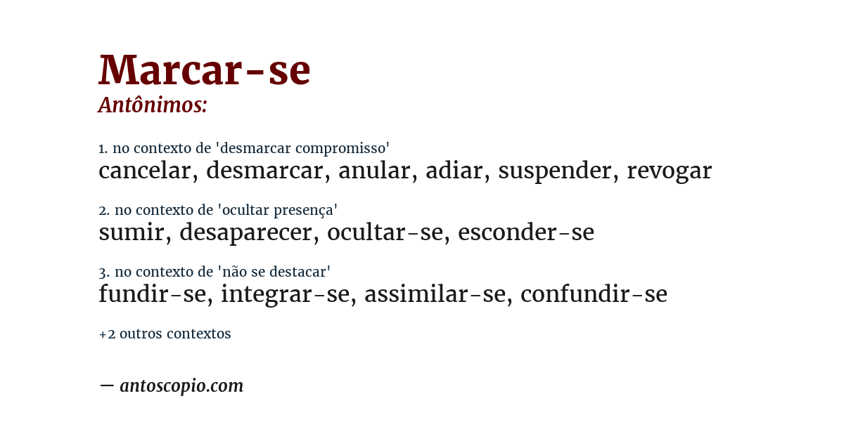 Antônimo de marcar-se