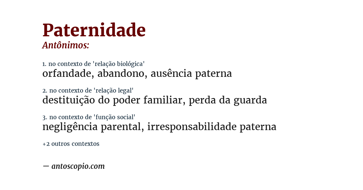 Antônimo de paternidade