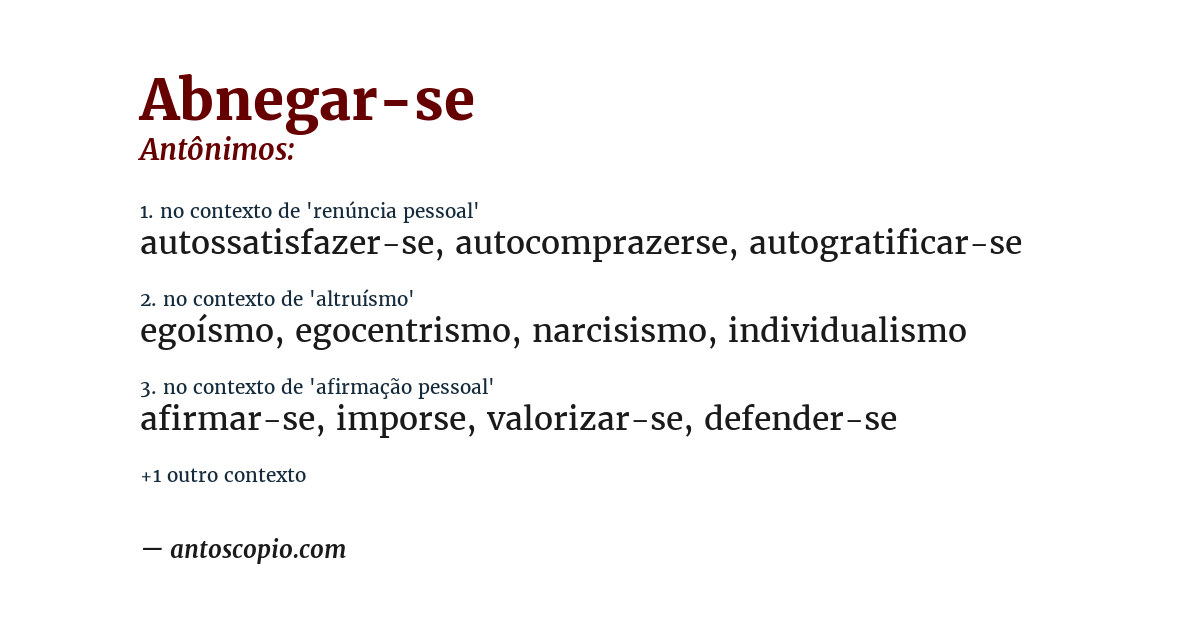 Antônimo de abnegar-se