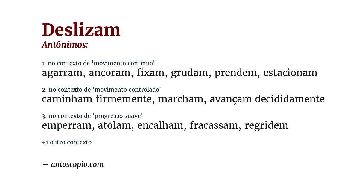 Antônimo de deslizam